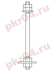 Болт фундаментный тип 2 исполнение 1 ГОСТ 24379.1-80 производство - www.pkr-zavod.ru